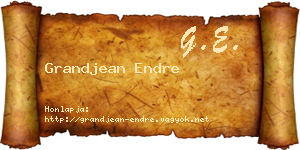Grandjean Endre névjegykártya